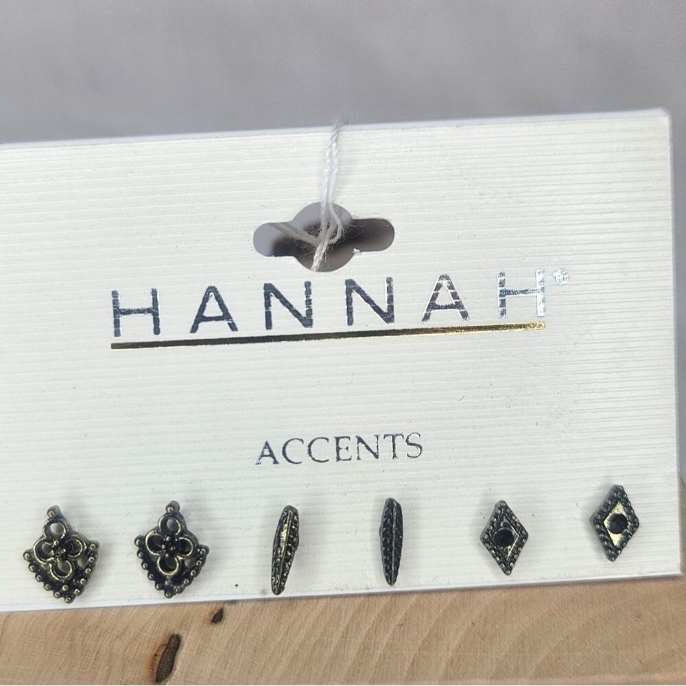 Hannah Accents Bronze Studs Set Of 3 Dainty Boho NWT 1/4"